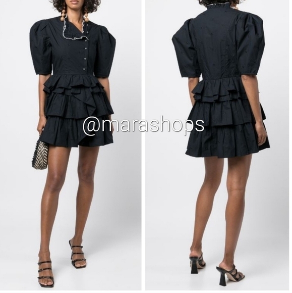 Ulla Johnson Linnea Puff Sleeve Ruffle Mini dress - Picture 1 of 7